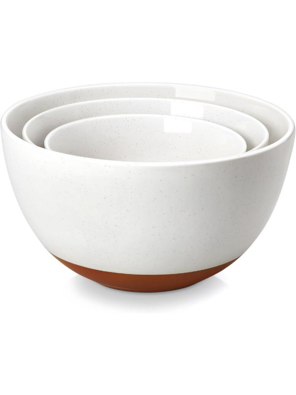 Large Ceramic Mixing Bowls Set of 3 - Nesting, Oven & Microwave Safe for